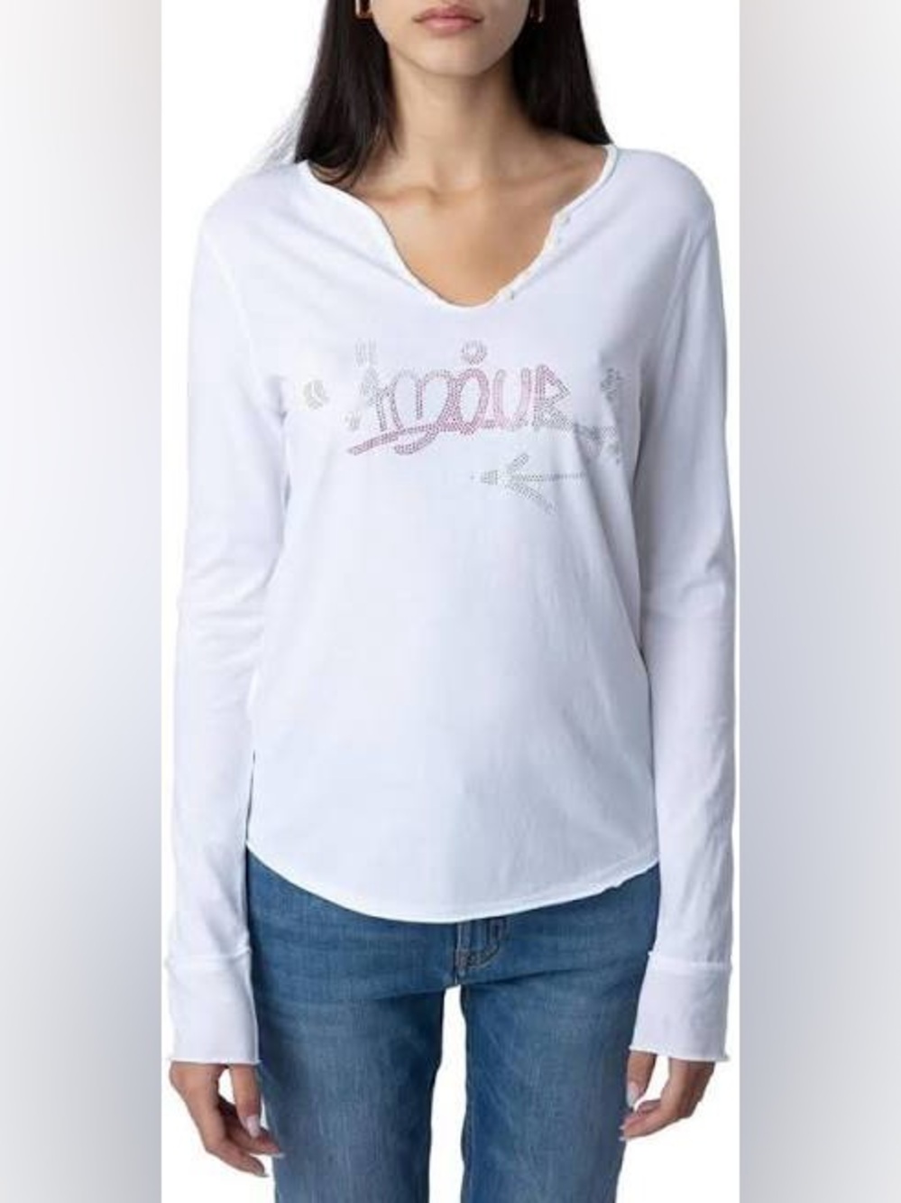 Zadig & Voltaire Amour Strass Tunisian T-Shirt NWT